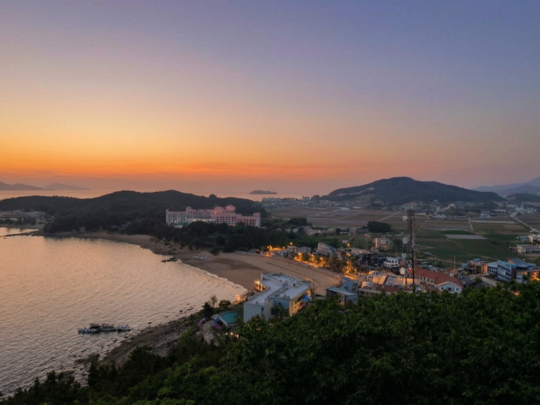 서해안 부안전망대 저녁놀사진